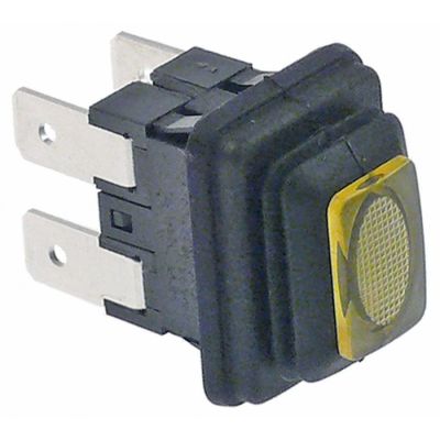 Intrerupator portocaliu montare 19 x 13 mm, contacte 2NO, 16 A, 250 V, rezistent pana la temperatura maxima 125 °C - 359446