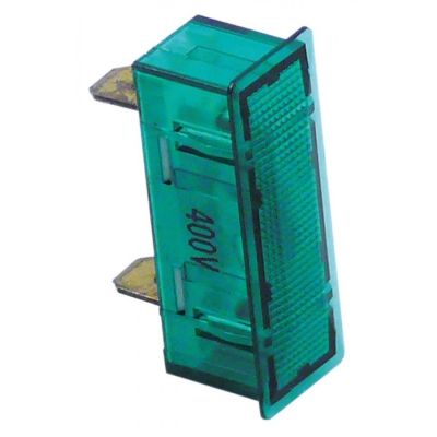 indicator lamp 33,1x10,3mm 400 V green connection flat plug 6,3mm - Code 359452