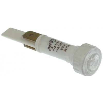 bec de semnalizare ø 10mm 230V limpede racord fișă plată masculină 6,3mm