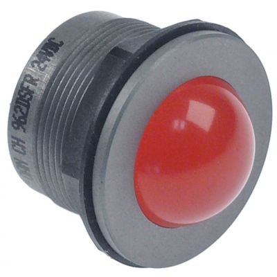bec de semnalizare LED  ø montaj 25mm 24VDC roșu racord fișă plată masculină 2,8mm