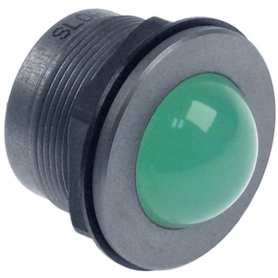 bec de semnalizare LED  ø montaj 25mm 24VDC verde racord fișă plată masculină 2,8mm