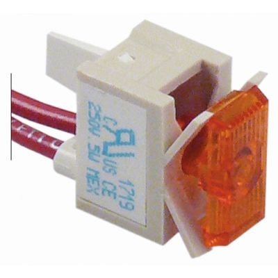 bec de semnalizare dimensiuni de montaj 20x13mm portocaliu 250V racord cablu 200mm dreptunghiular