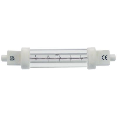 lampă cu infraroșu dulie R7s L 117.6mm 230V 500watt cu tub de protecție
