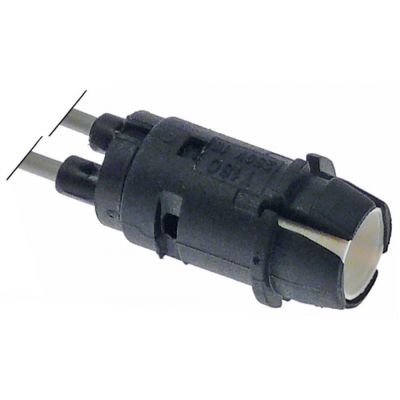 bec de semnalizare 250V roșu racord cu 2 fire lungime cablu 800mm material cablu silicon