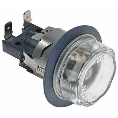 lampa cuptor complet L 69mm L 42mm 250V 15watt dulie E14 rez.temp. 350°C racord F6,3x0,8