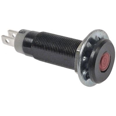 bec de semnalizare LED  ø montaj 8mm roșu 5-28VDC racord F2,8x0,8 filet de fixare M8