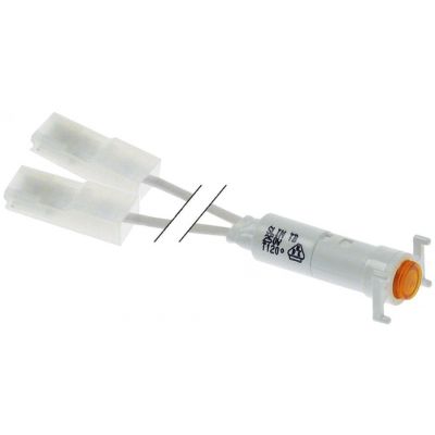 bec de semnalizare ø 8.5mm galben 250V racord fișă plată masculină 6,3mm