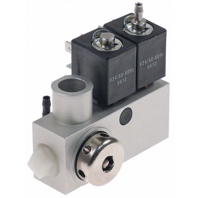 grup electrovalve 24VAC intrare 1/2\" ieșire 21mm 2 bobine tip de bobină VA12 24V filet 1/2\"