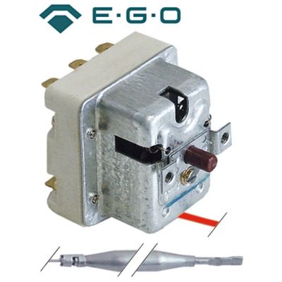 Termostat de siguranta 350°C, 3 contacte, 20 A, bulb ø 6 x 89 mm, capilar 3 metri - 375317