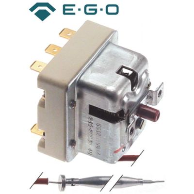Termostat de siguranta 245 °C, cu 3 contacte 0,5 A, dimensiuni bulb ø 6 x 79 mm, capilar 900 mm - 375585