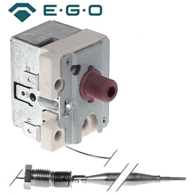 Termostat de siguranta 230 °C, contact 0,5 A, dimensiuni bulb ø 6 x 77 mm, lungime capilar 700 mm, filet racord M9, EGO 56.10549.510, 5610549510 - 375688