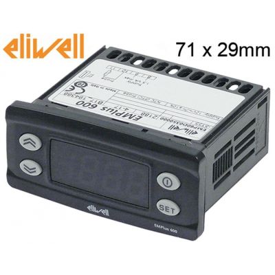 termometru ELIWELL tip EMPLUS 600 dimensiuni de montaj 71x29mm 12V tensiune AC/DC