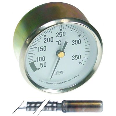 Termometru cuptor +50 +350 °C, montare ø 60 mm, bulb ø 6 x 20 mm, capilar 1030 mm - 379855