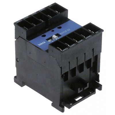 Contactor auxiliar, 230 V, AC1 16 A, AC15 4 A, faston 6,3 mm, contacte 2 ND/2NI - Cod 380208