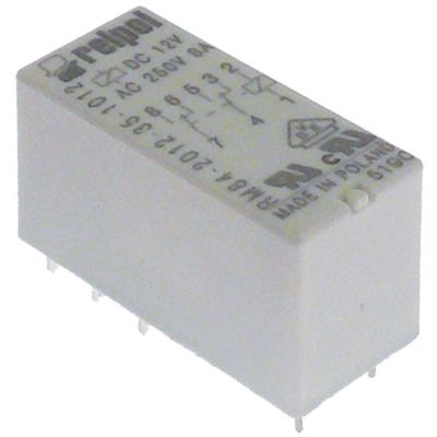 print relay 12V DC 2CO at 250V 8A connection pins - Code 380500