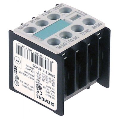 Contacte Auxiliare, contacte 4 ND, AC15 3 A, pentru contactori 3RT10 1, conectare cu surub, pentru Contactori 22 A - Cod 380532