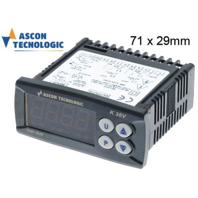 termometru TECNOLOGIC K38V FE------E---- dimensiuni de montaj 71x29mm