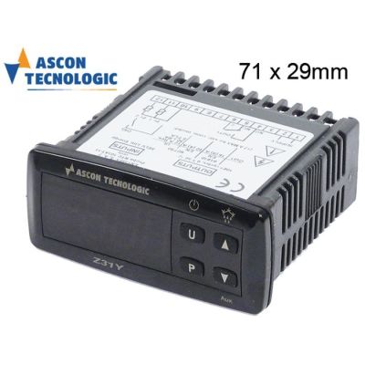controler digital TECNOLOGIC tip Z31YGS------1---- dimensiuni de montaj 71x29mm 12V tensiune AC/DC