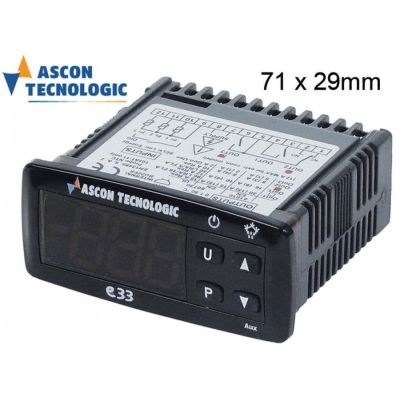 controler digital TECNOLOGIC tip dimensiuni de montaj 71x29mm 230V tensiune AC NTC