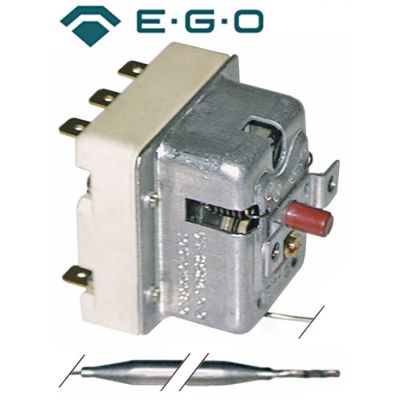 Termostat, 105 °C, 3 contacte, 20 A, senzor ø 4 mm, lungime senzor 107 mm, lungime tub capilar 410 mm - Cod 390164