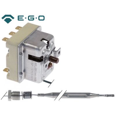 Termostat de siguranta trifazic 237°C, EGO - 5532544190, 55.32544.190, cu 3 contacte 20A, sonda ø 6x98 mm, capilar 1420 mm, presetupa M10x1 mm - 390787