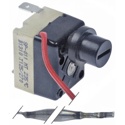 Termostat de siguranta 235°C, contact 1NC 16A, bulb ø 5 x 73 mm, capilar 1030 mm - 390856
