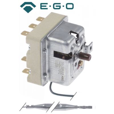 Termostat de protectie 140 °C, EGO - 55.32522.480, cu 3 contacte 3CO, sonda ø 6x90 mm, lungime capilar 900 mm - 390920