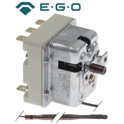 termostat de siguranta temp. de deconectare 580°C 3cu -poli 3NC 16A ø senzor 4mm L senzor 233mm