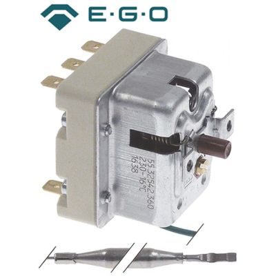 Termostat de siguranta 230 °C 3 NC, 20 A , sonda ø 6 x 89 mm, fir capilar 750 mm - 391029