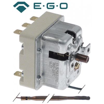 termostat de siguranta temp. de deconectare 180°C 3cu -poli 20A ø senzor 4mm L senzor 163mm