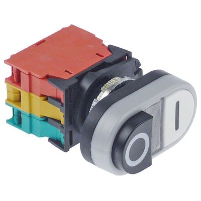 Intrerupator fara retinere pornit oprit cu lumina, montare ø 22 mm, contacte 1NO+1NC, 250 V, bec 24 V - 401357