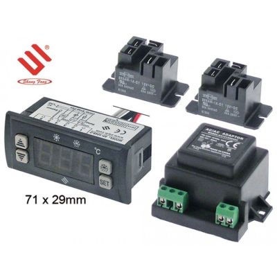 Controler electronic SHANGFANG tip SF-104S-2, alimentare 230V, sonda NTC, cu 2 relee de iesire 2 NO, 30A - 403074