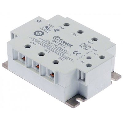 Releu de putere electronic - semiconductor SSR CROUZET GN350DLZ, trifazic 50 A, 105 x 80 mm - 403542
