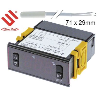 controler digital SHANGFANG tip SF-101 dimensiuni de montaj 71x29mm 230V tensiune AC NTC