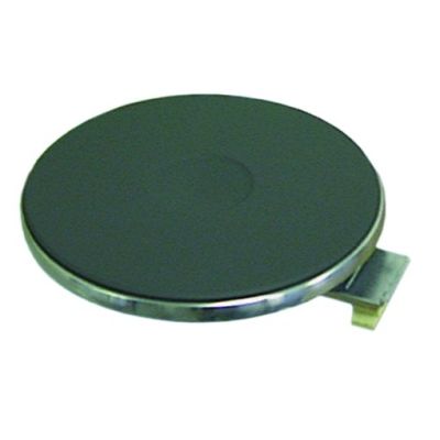 Plita electrica rotunda ø 225 mm, 2600W, 230V, conectare cu 4 suruburi, cu inel exterior inox inalt 8 mm - 490020