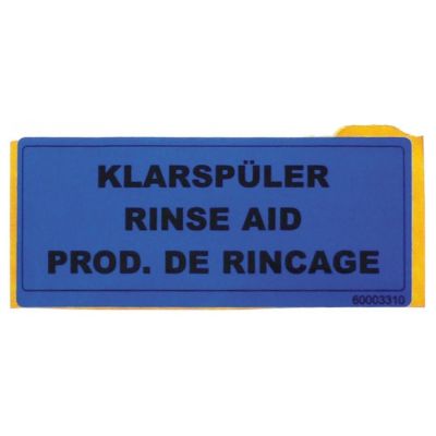 eticheta adeziva agent de clătit albastru L 65mm L 28mm
