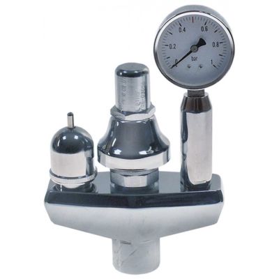 Grup de siguranta pentru marmita cu manometru 0-1 bar, filet 3/4", presiune de evacuare 0,5 bar, H 235 mm - 514501