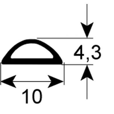  door seal W 10 mm silicone Qty MTR - Code 519477