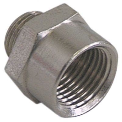 Reductie filet int. 1/8" - filet ext. 1/8", hexagon 14, din alama cromata - 520184