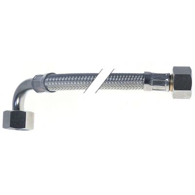 Furtun alimentare flexibil L 1000 mm, filete 3/8"-3/8", etansare sferica, INOX, conform DVGW - 520605