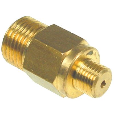 double nipple T1 ½" T2 3/8" brass - Code 520734