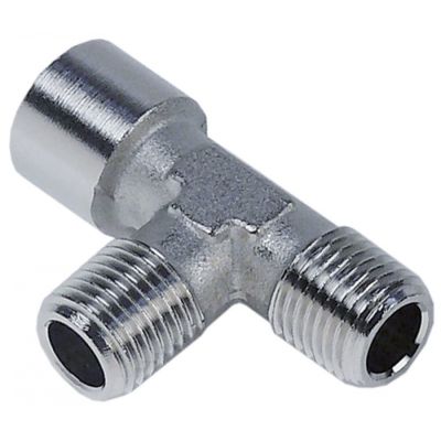 Racord T, 2x filet ext ¼" + 1x filet int ½" - Cod 520805