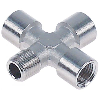 Racord cruce, 3x filet interior ¼", filet exterior ¼" - Cod 520833