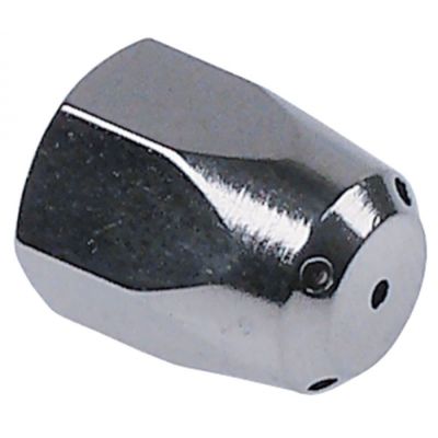 Duza teava de abur - steamer cu 5 orificii ø 1,5 mm, filet M10x1,25 mm, L 16 mm, din alama cromata - 527209