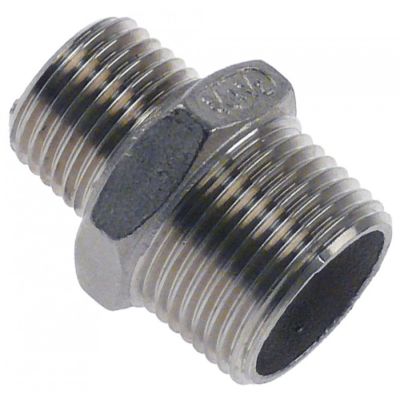 Niplu de INOX, filet 1/2", filet 3/4" - 542150