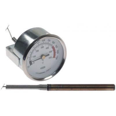 Termometru cuptor 0-600°C, montare ø 60 mm, senzor ø 8x80 mm, capilar L 880 mm, Arthermo 092523986553 - 542311