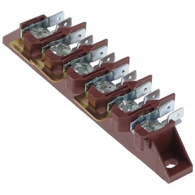 Regleta sir de cleme cu 6 borne, max. 40 A, max 450 V, suruburi M6 si papuci 6,3 mm - 550518