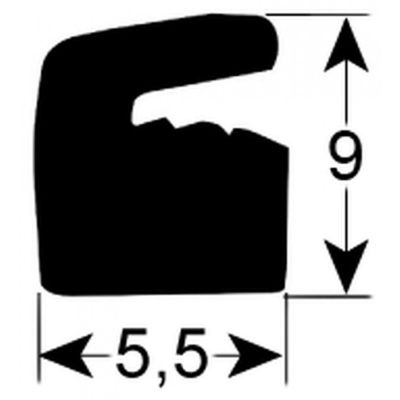 Garnitura capac masina de vidat, latime 5,5 mm, H 9 mm, din silicon, cantitate 10 m - 570002