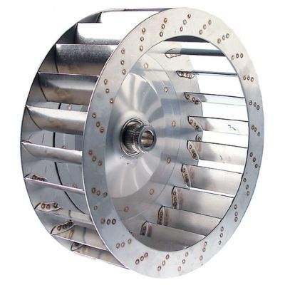 Rotor turbina ventilator cuptor ø 300 mm, H 100 mm, aripioare 24, ax conic ø 19,5-23 mm - 601224