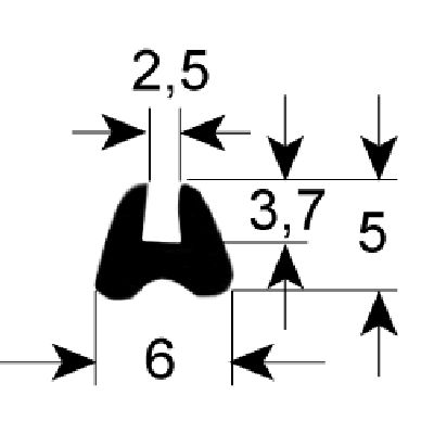 Garnitura geam cuptor, profil 1505, lungime 2800 mm - 691042